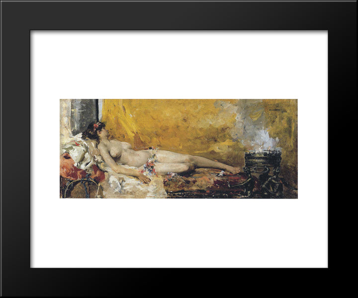 Resting Bacchante 20x24 Black Modern Wood Framed Art Print Poster by Sorolla, Joaquin