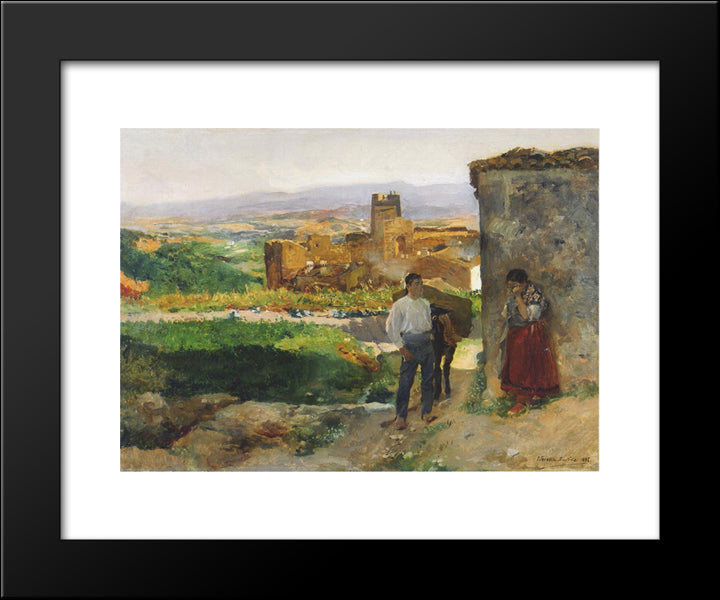 Ruins Of Bunol 20x24 Black Modern Wood Framed Art Print Poster by Sorolla, Joaquin