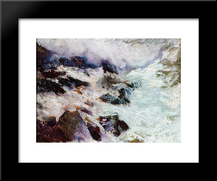 Sea And Rocks - Javea 20x24 Black Modern Wood Framed Art Print Poster by Sorolla, Joaquin