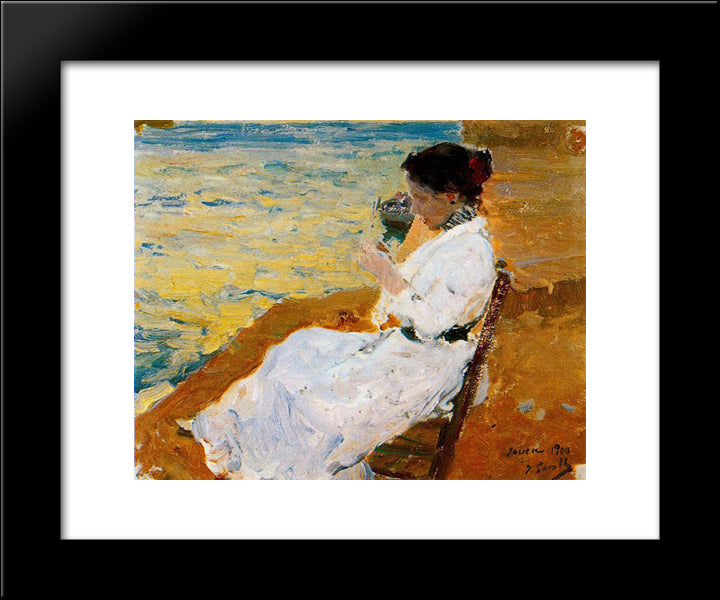 Shell In Javea 20x24 Black Modern Wood Framed Art Print Poster by Sorolla, Joaquin