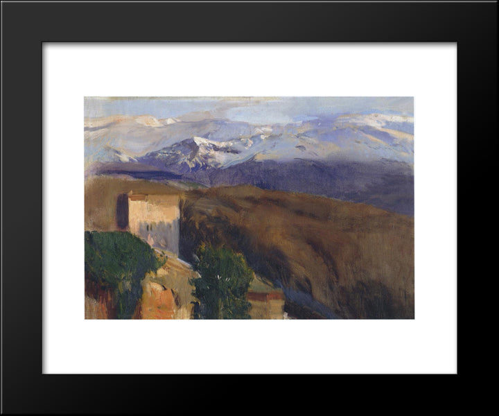 Sierra Nevada, Granada 20x24 Black Modern Wood Framed Art Print Poster by Sorolla, Joaquin