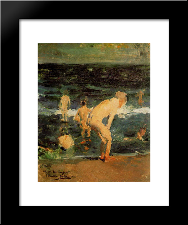 Sketch For 'Sad Legacy' 20x24 Black Modern Wood Framed Art Print Poster by Sorolla, Joaquin