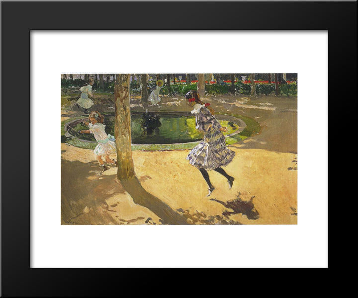 Skipping Rope At La Granja 20x24 Black Modern Wood Framed Art Print Poster by Sorolla, Joaquin