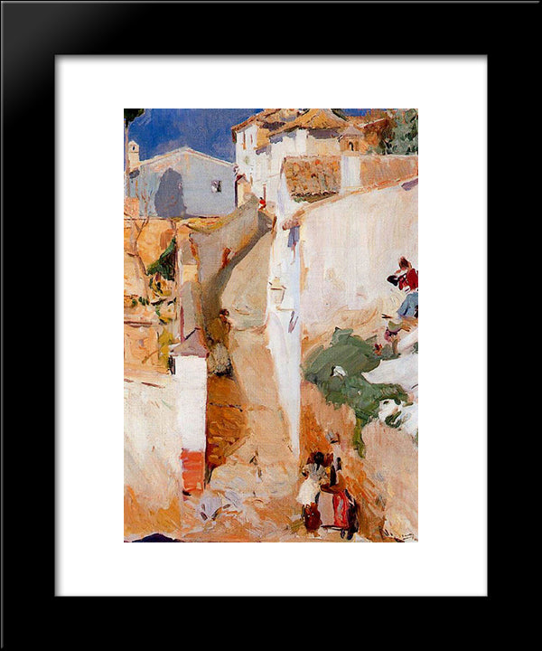 Street In Granada 20x24 Black Modern Wood Framed Art Print Poster by Sorolla, Joaquin