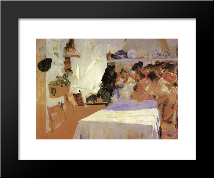 The Christening 20x24 Black Modern Wood Framed Art Print Poster by Sorolla, Joaquin