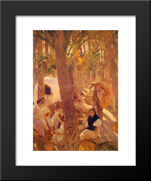 The Elche Palm Grove 20x24 Black Modern Wood Framed Art Print Poster by Sorolla, Joaquin