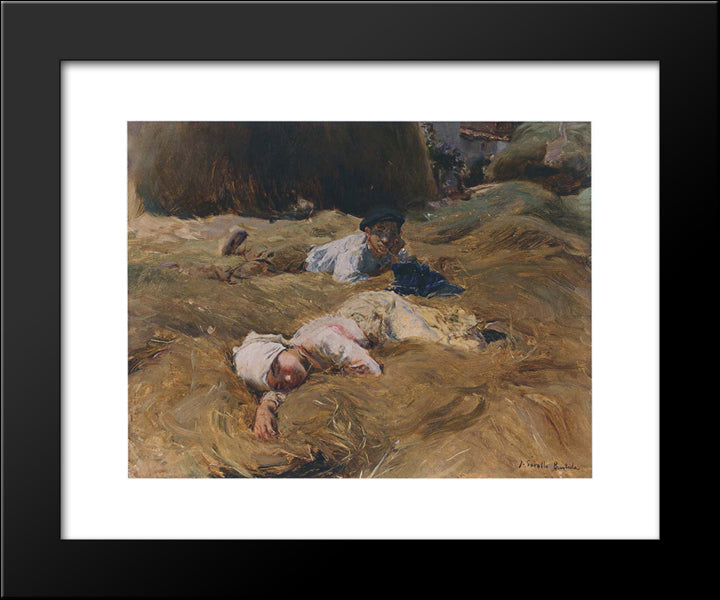 The Nap, Asturias 20x24 Black Modern Wood Framed Art Print Poster by Sorolla, Joaquin
