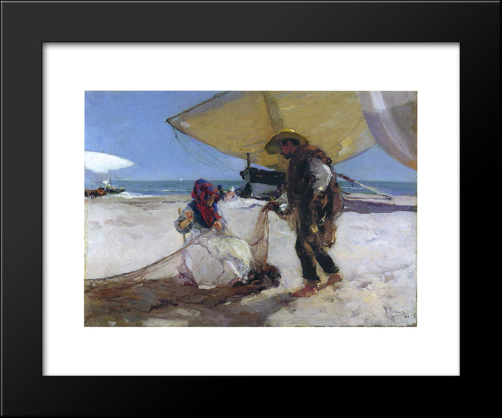 The Net 20x24 Black Modern Wood Framed Art Print Poster by Sorolla, Joaquin