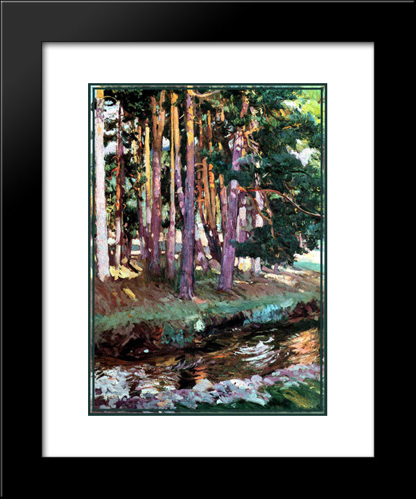 The River La Reina Valsain 20x24 Black Modern Wood Framed Art Print Poster by Sorolla, Joaquin