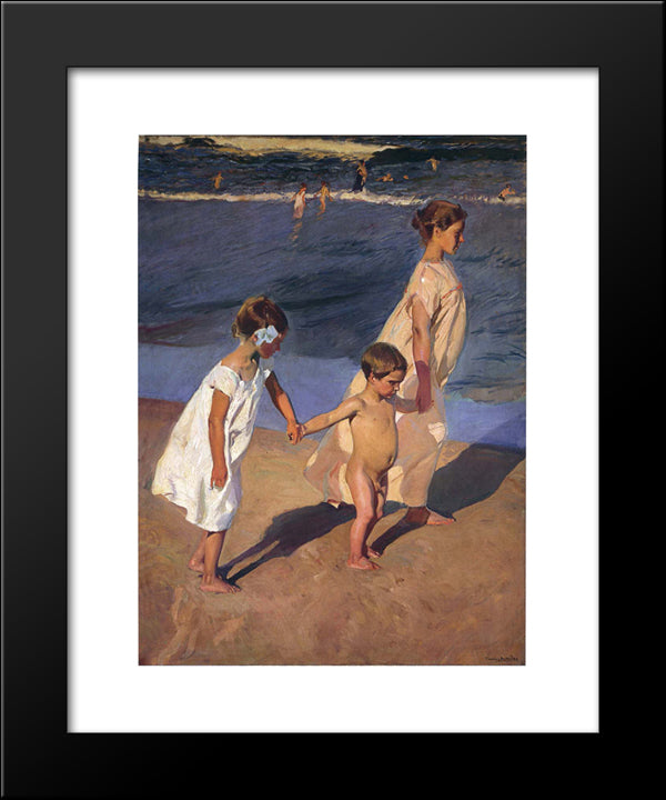 To The Water, Valencia 20x24 Black Modern Wood Framed Art Print Poster by Sorolla, Joaquin