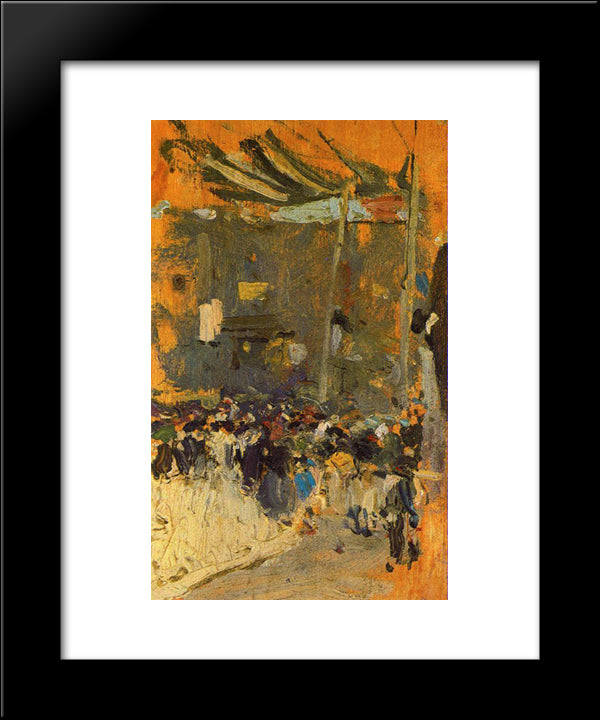 Valencia Street With Awnings 20x24 Black Modern Wood Framed Art Print Poster by Sorolla, Joaquin