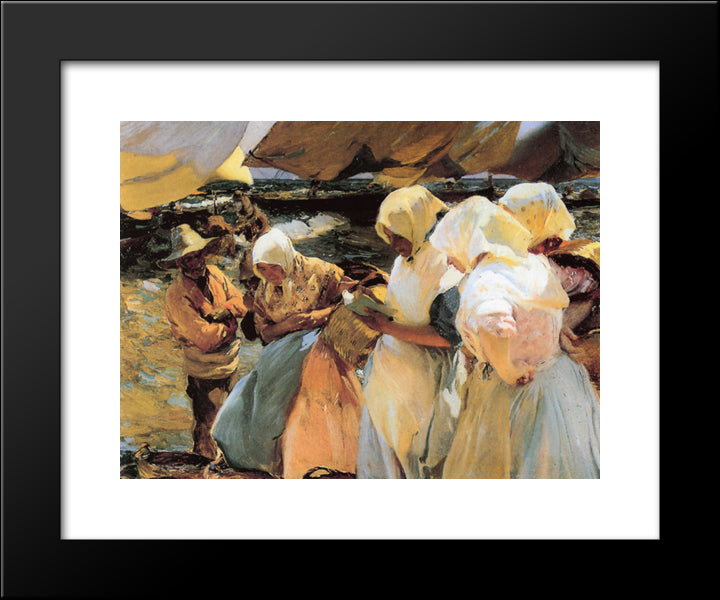Valencian Fishwives 20x24 Black Modern Wood Framed Art Print Poster by Sorolla, Joaquin