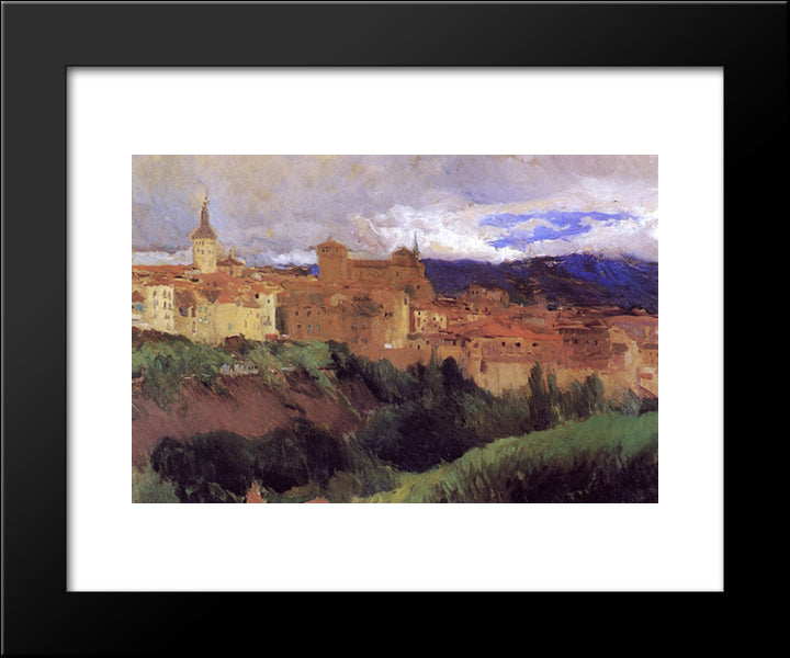 View Of Segovia 20x24 Black Modern Wood Framed Art Print Poster by Sorolla, Joaquin