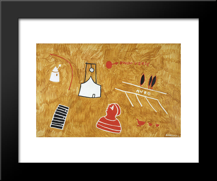 Muro - Nuvem Verde 20x24 Black Modern Wood Framed Art Print Poster by Rodrigo, Joaquim