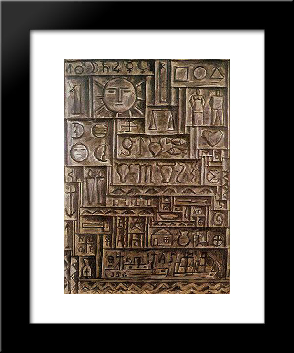 Arte Universal 20x24 Black Modern Wood Framed Art Print Poster by Torres Garcia, Joaquin
