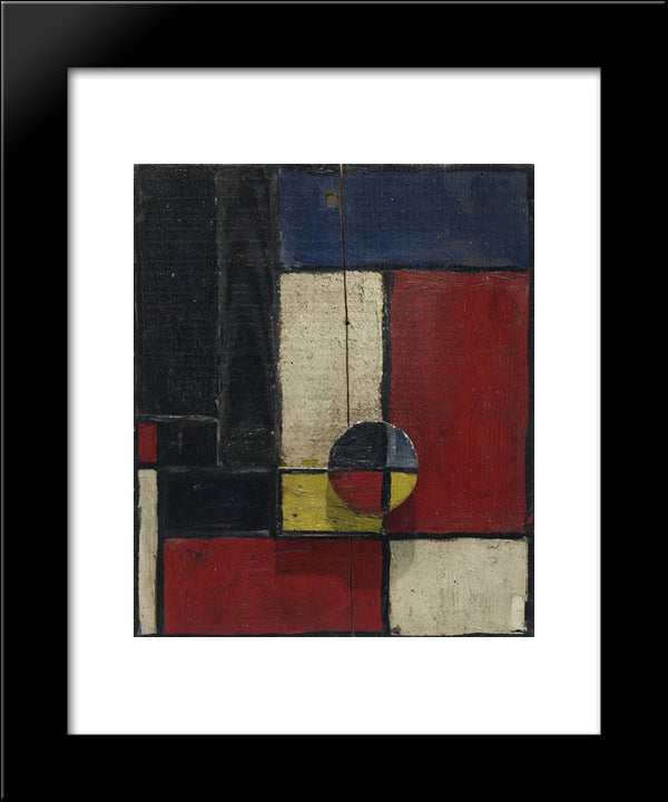 Planos De Color Con Dos Maderas Superpuestas 20x24 Black Modern Wood Framed Art Print Poster by Torres Garcia, Joaquin