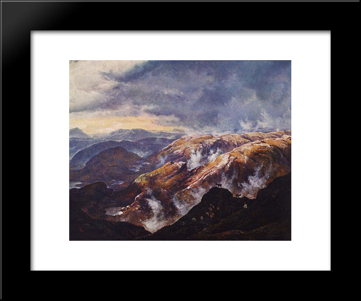 Lyshornet Bei Bergen 20x24 Black Modern Wood Framed Art Print Poster by Dahl, Johan Christian