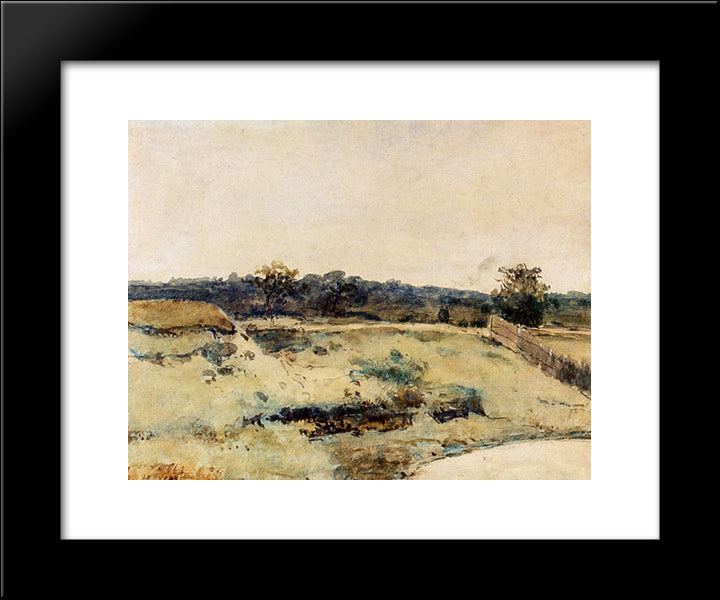 A Summer Landscape With Figures On A Path 20x24 Black Modern Wood Framed Art Print Poster by Weissenbruch, Johan Hendrik