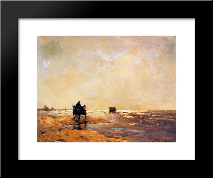Beach View 20x24 Black Modern Wood Framed Art Print Poster by Weissenbruch, Johan Hendrik