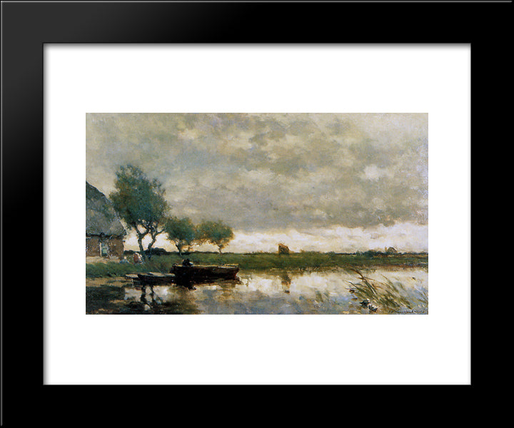 Windy Day 20x24 Black Modern Wood Framed Art Print Poster by Weissenbruch, Johan Hendrik