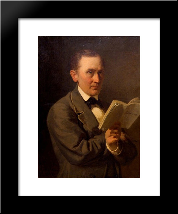 Friedrich Reinhold Kreutzwald Reading The Kalevipoeg In Manuscript 20x24 Black Modern Wood Framed Art Print Poster by Koler, Johann