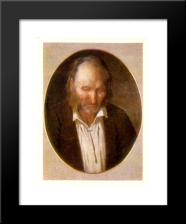 Portrait Of The Artist'S Father 20x24 Black Modern Wood Framed Art Print Poster by Koler, Johann