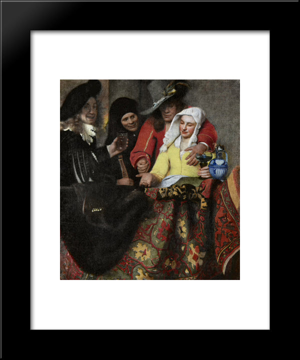 The Procuress 20x24 Black Modern Wood Framed Art Print Poster by Vermeer, Johannes