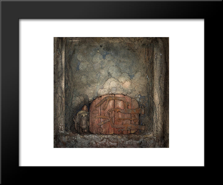 Bergaporten 20x24 Black Modern Wood Framed Art Print Poster by Bauer, John