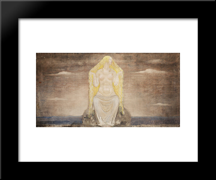 Freja 20x24 Black Modern Wood Framed Art Print Poster by Bauer, John