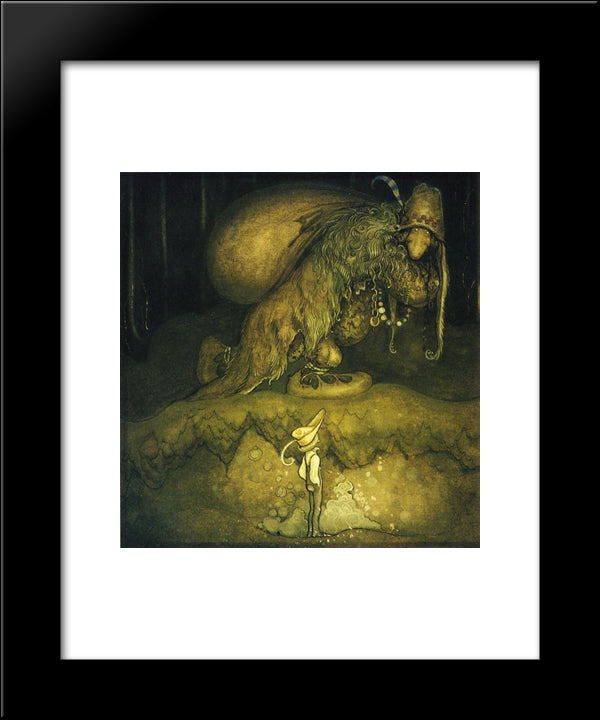 Good Evening, Old Man! The Boy Greeted 20x24 Black Modern Wood Framed Art Print Poster by Bauer, John