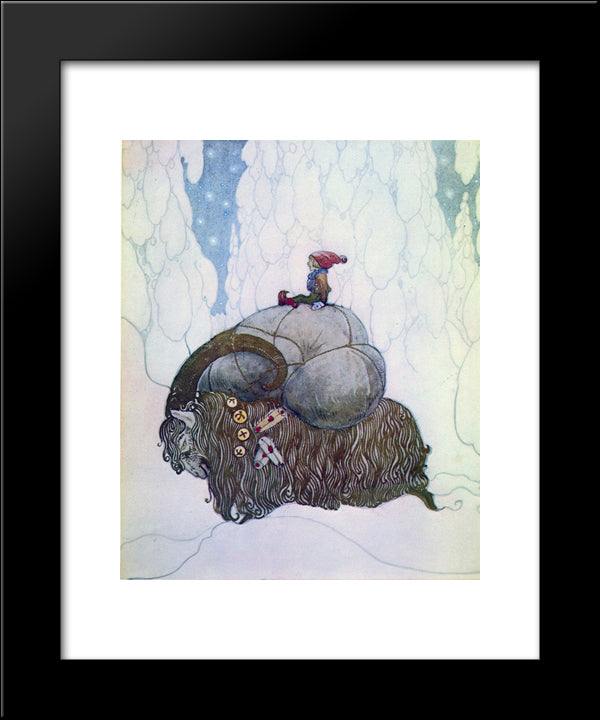 Julbocken 20x24 Black Modern Wood Framed Art Print Poster by Bauer, John