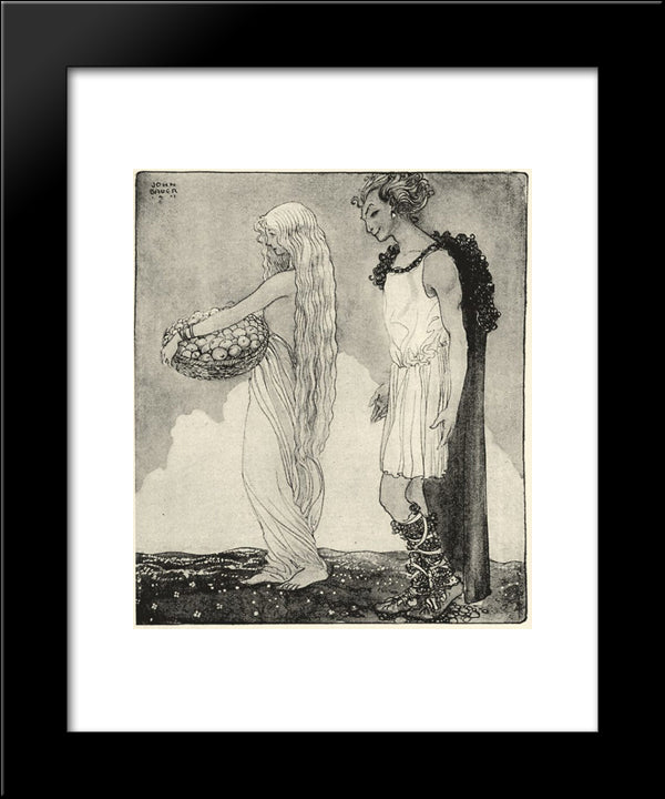 Loki And Idun 20x24 Black Modern Wood Framed Art Print Poster by Bauer, John