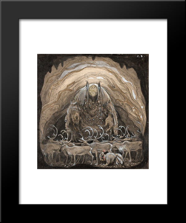 The Man Who Walked Among Gnom 20x24 Black Modern Wood Framed Art Print Poster by Bauer, John