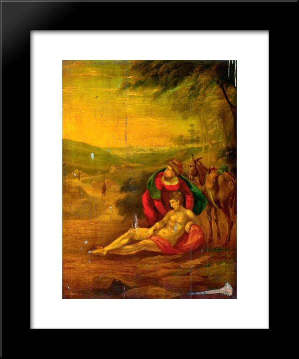 Philanthropy (The Good Samaritan) 20x24 Black Modern Wood Framed Art Print Poster by Bradley, John