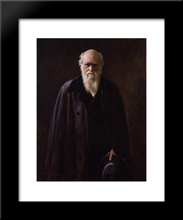 Charles Robert Darwin 20x24 Black Modern Wood Framed Art Print Poster by Collier, John