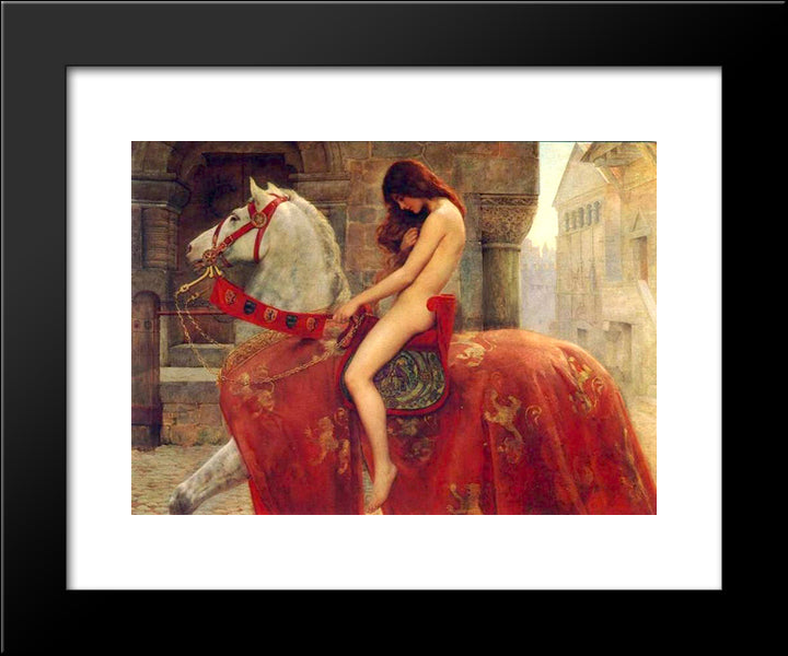 Lady Godiva 20x24 Black Modern Wood Framed Art Print Poster by Collier, John