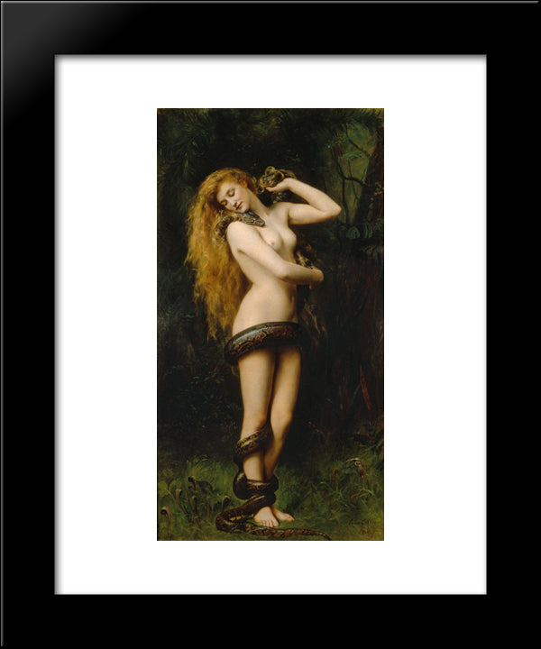Lilith With A Snake 20x24 Black Modern Wood Framed Art Print Poster by Collier, John