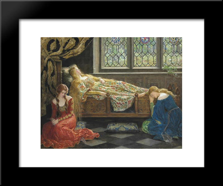 Sleeping Beauty 20x24 Black Modern Wood Framed Art Print Poster by Collier, John