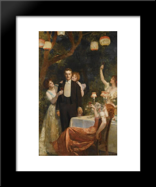The Garden Party 20x24 Black Modern Wood Framed Art Print Poster by Collier, John