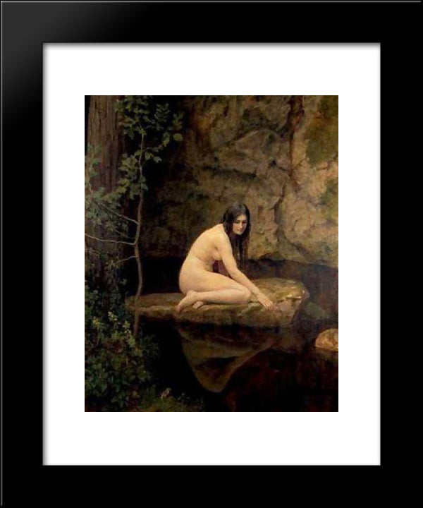 The Water Nymph 20x24 Black Modern Wood Framed Art Print Poster by Collier, John