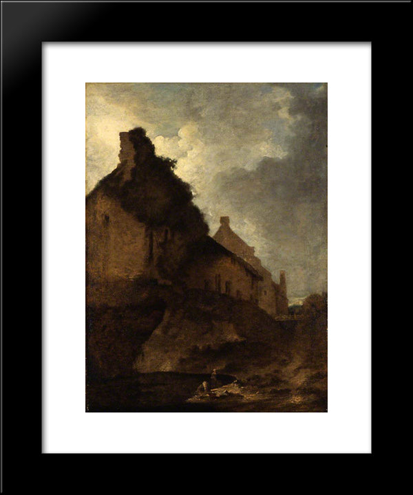 Carrow Abbey, Norwich 20x24 Black Modern Wood Framed Art Print Poster by Crome, John
