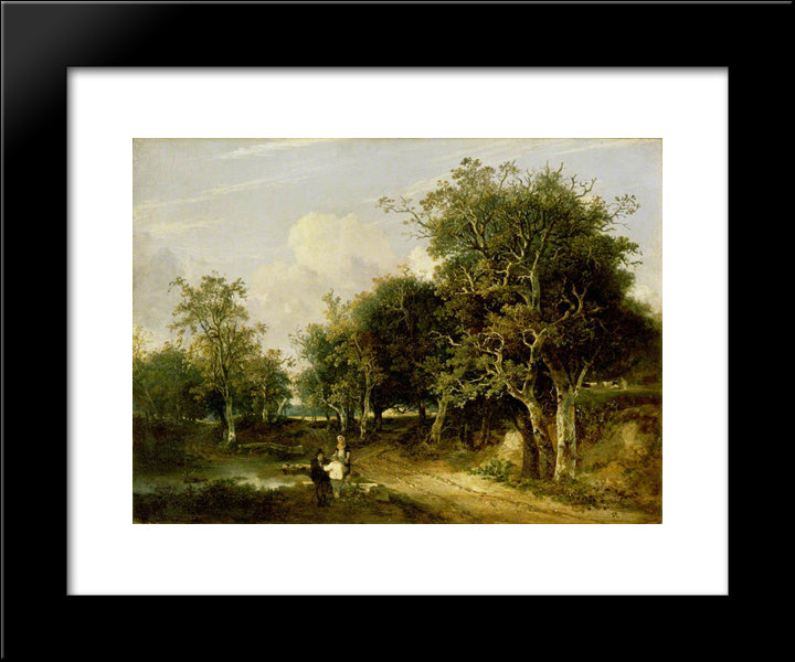 Grove Scene 20x24 Black Modern Wood Framed Art Print Poster by Crome, John