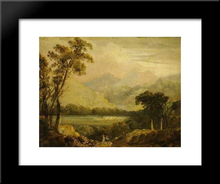 Landscape With A River 20x24 Black Modern Wood Framed Art Print Poster by Crome, John
