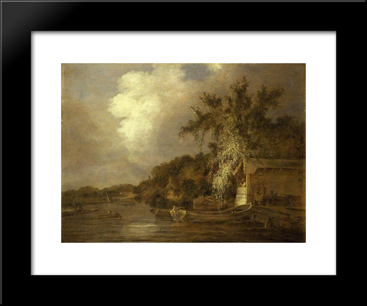 The Yare At Thorpe, Norwich 20x24 Black Modern Wood Framed Art Print Poster by Crome, John
