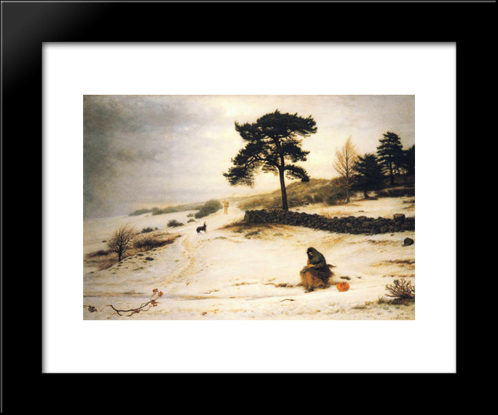 Blow, Blow Thou Winter Wind 20x24 Black Modern Wood Framed Art Print Poster by Millais, John Everett