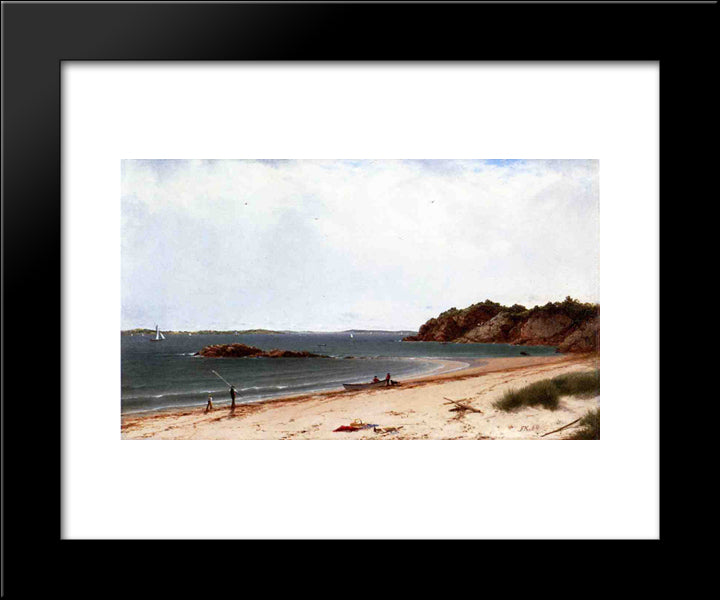View Of The Beach At Beverly, Massachusetts 20x24 Black Modern Wood Framed Art Print Poster by Kensett, John Frederick