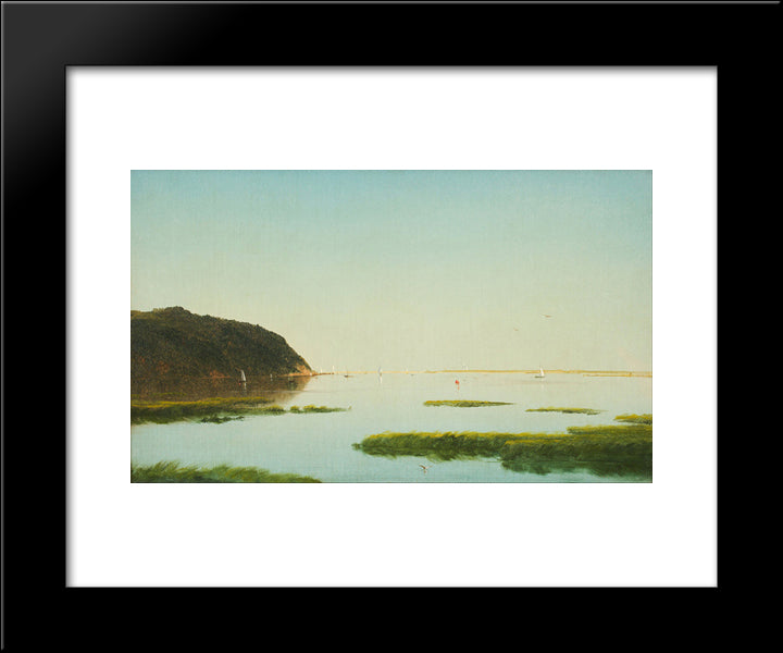 View Of The Shrewsbury River, New Jersey 20x24 Black Modern Wood Framed Art Print Poster by Kensett, John Frederick