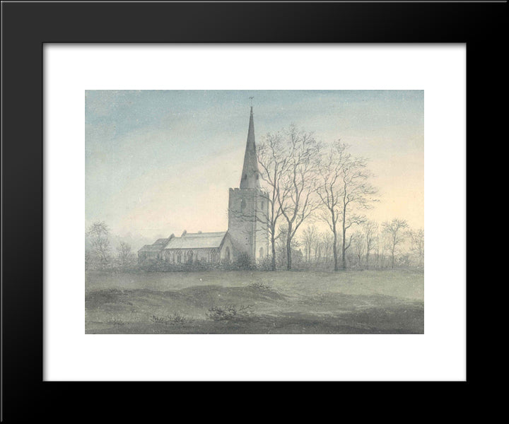 Appleby Magna Church 20x24 Black Modern Wood Framed Art Print Poster by Glover, John