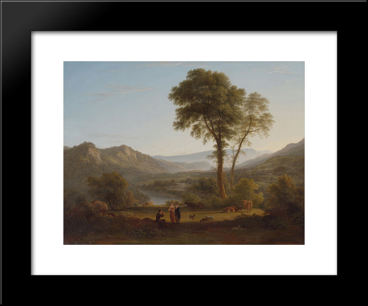 At Matlock - Mist Rising 20x24 Black Modern Wood Framed Art Print Poster by Glover, John