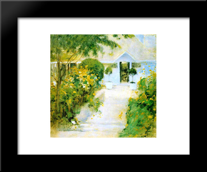 A Garden Path 20x24 Black Modern Wood Framed Art Print Poster by Twachtman, John Henry